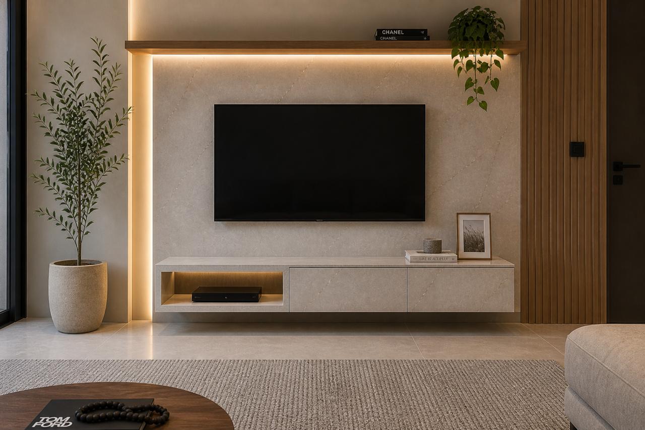 Rack para TV em Porcelanato